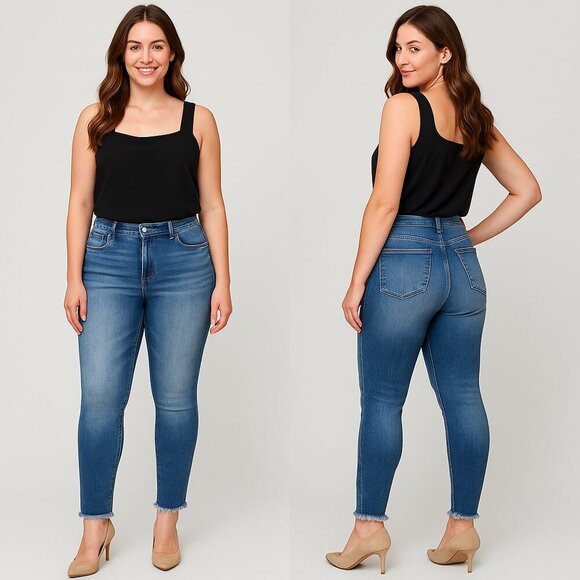KanCan Denim - 👖✨ KANCAN Women’s High Rise Raw Hem Ankle Skinny Jeans Size 31 🔝💙